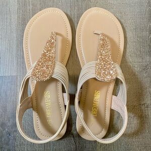Gold Glitter Sandals Size 7